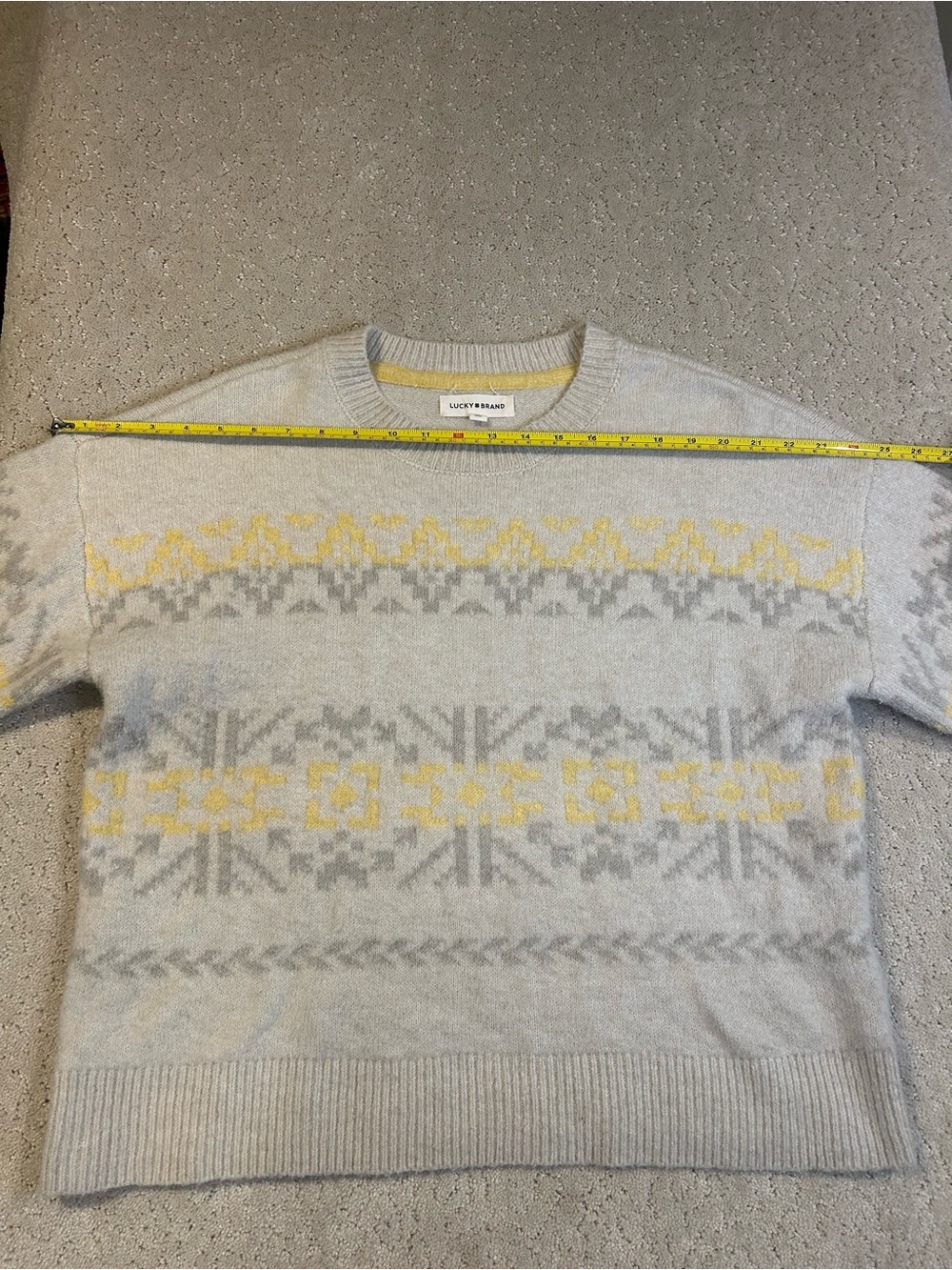 Lucky Brand Sweater Womens Fair Isle Crew Neck Pullover - Size L - Picture 6 of 7